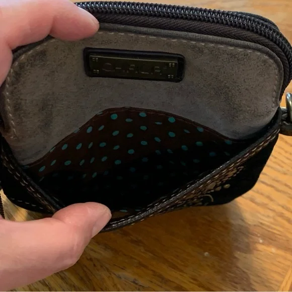 Chala Black and Brown Floral Crossbody Bag - Picture 7 of 14